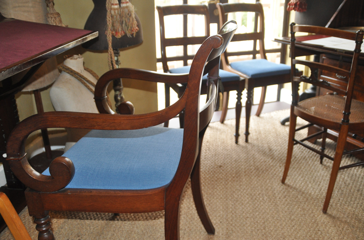 Set 5 stoelen mahonie (waarvan 1 armstoel)